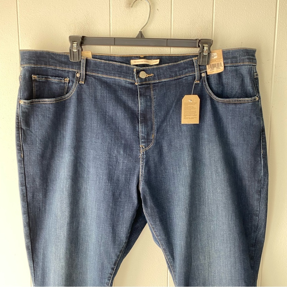 Levi’s Women’s 721 High-Rise Skinny Jeans Dark Wash Size 24W Plus NWT - Picture 3 of 12